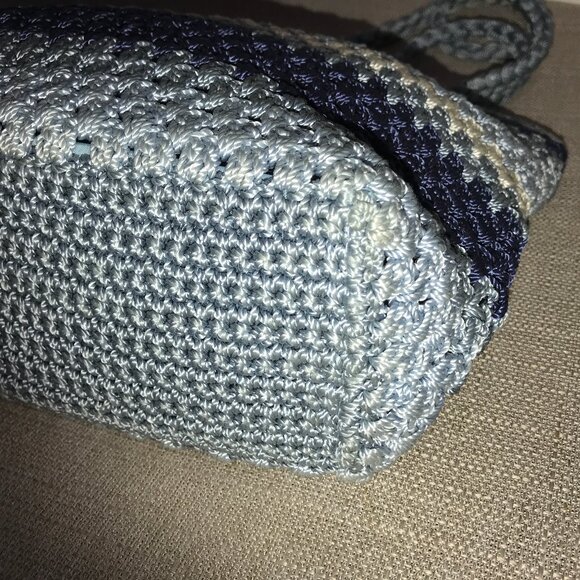 Vintage Lina Woven Knit Multi-Striped Bag, Tote - Picture 9 of 16